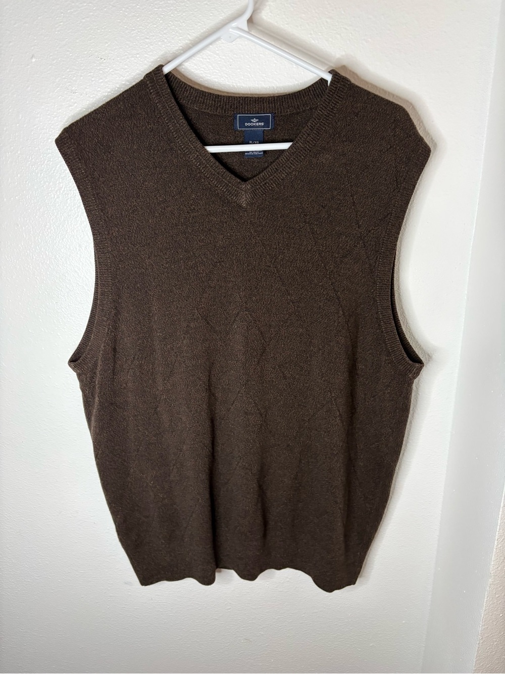 Dockers Brown V‑Neck Knit Sweater Vest - XL
